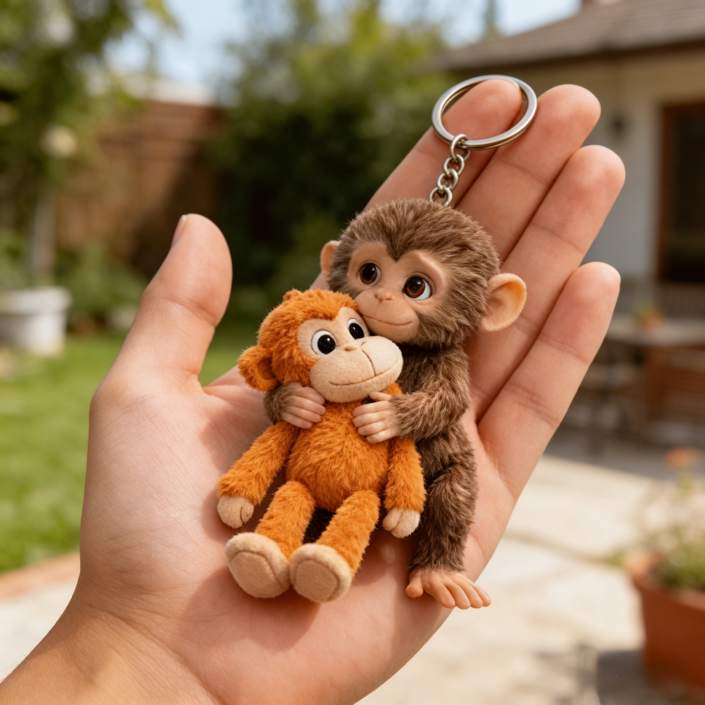 Monkey Hugging Monkey Keychain -Gift For Family, Friends, Loved Ones💋