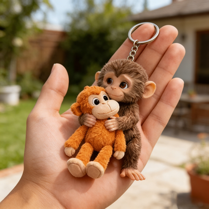Monkey Hugging Monkey Keychain -Gift For Family, Friends, Loved Ones💋